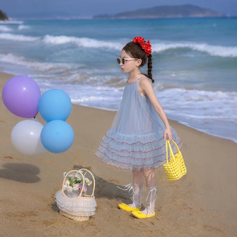 Girls  Summer Sleeveless Layered Gauze Dress 110
