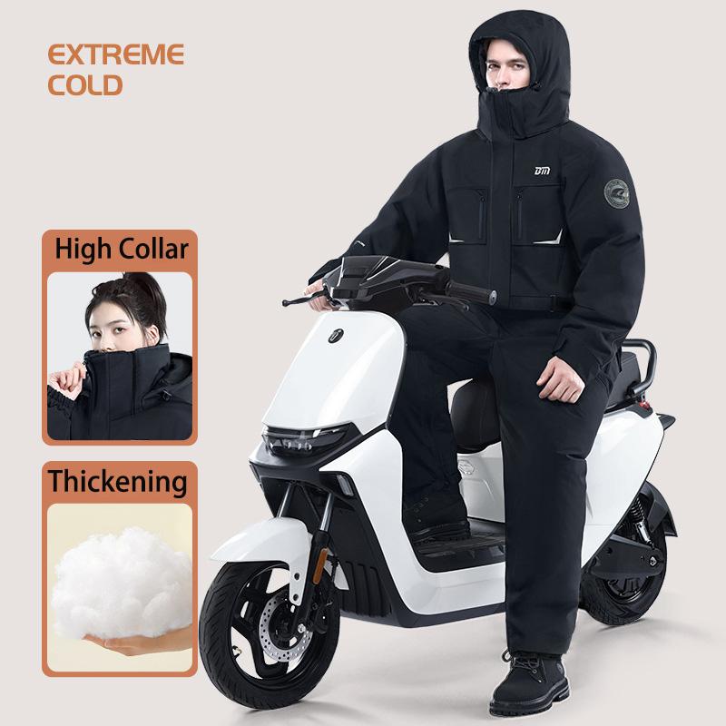 Motorcycle Riding Winter Coldproof Clothing Winter Fashion Waist Designwarm Cotton Jumpsuit Thickened Waterproof Snowmobile Suit