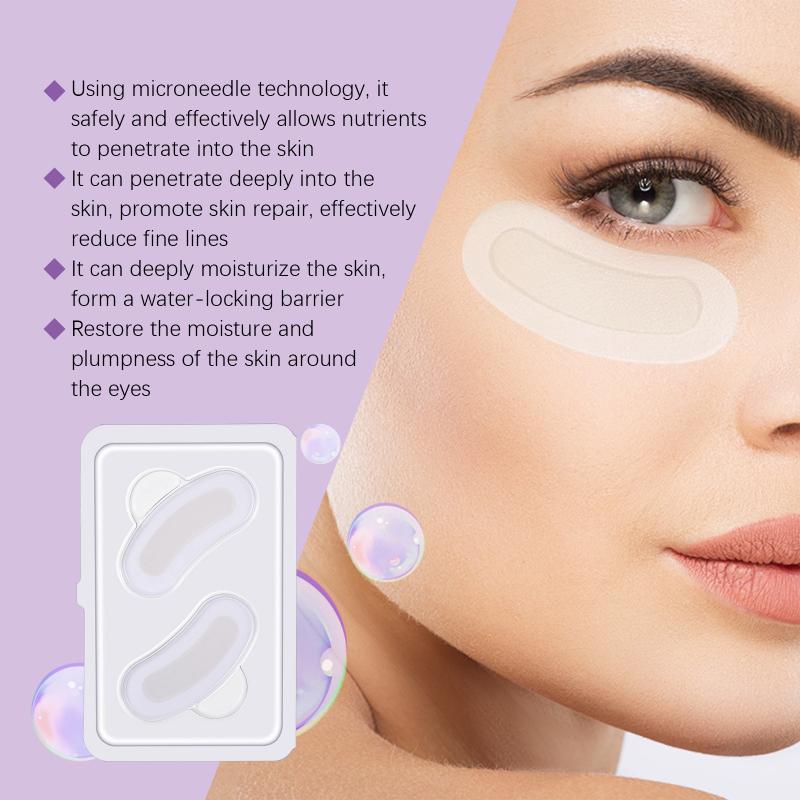 Collagen Microneedle Eye Patch Hyaluronic Acid Soluble Microneedle Eye Mask For Dark Eye Circle Moisturizing Under Eye 0.3Mm one size