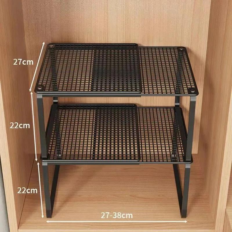 Expandable Closet Shelf Organizer Telescopic Wardrobe Storage Rack No Drill Adjustable Divider for Clothes Shoes Cabinets Home