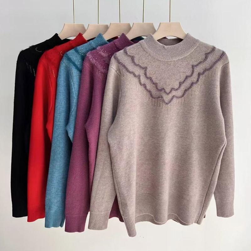 

Светр для жінок Зимовий Бавовняний Потовщений Пуловер Теплий В язаний Еластичний Довгий Рукав Оверсайз Джемпер Светр Топи XXXXL дубильна кора