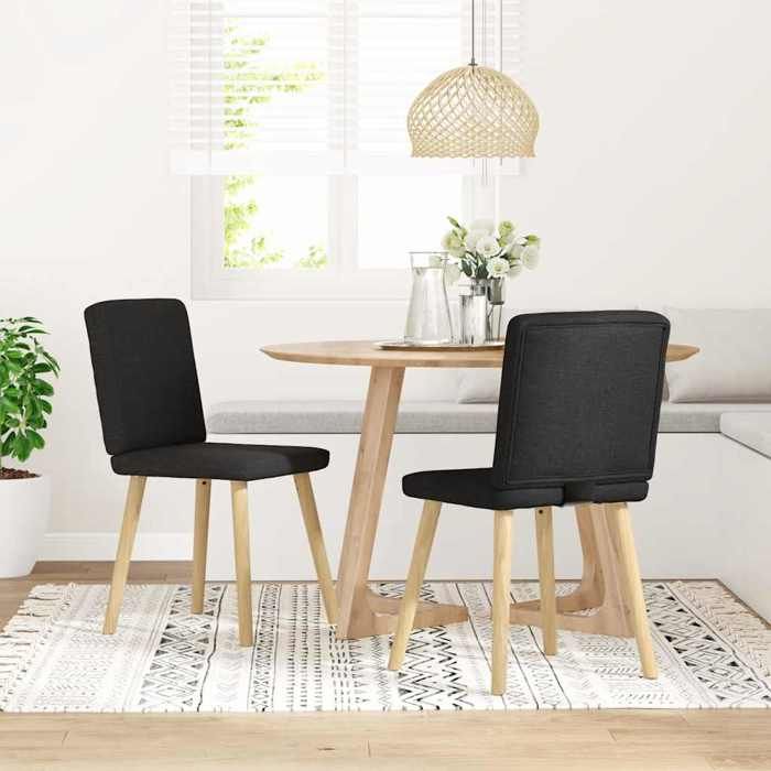 VidaXL Chaises à manger lot de 2 noir tissu 4101199