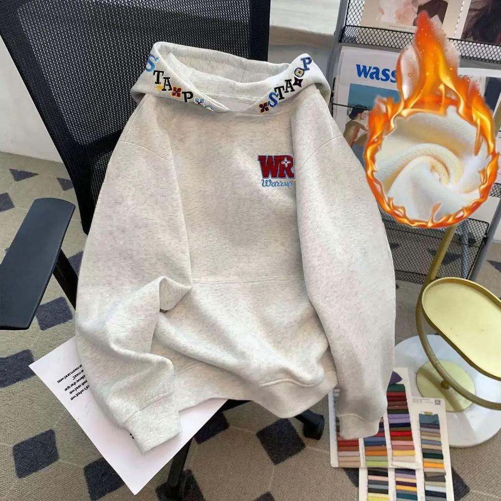 Women's Colorful Embroidered Letter Retro Hoodie - Autumn/Winter 2025 Loose Fit