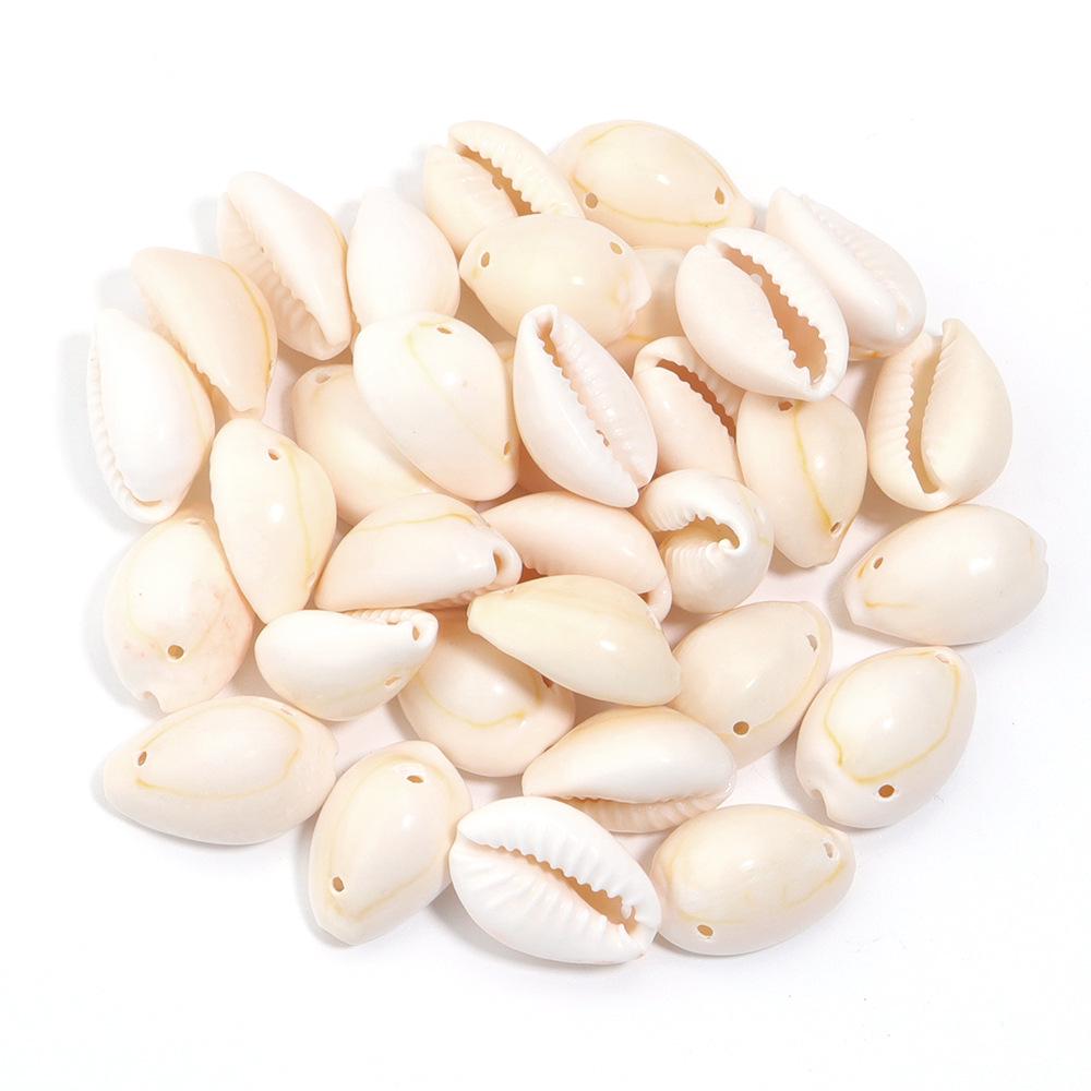 

50g Pack Natural Double-Hole Small Shells, DIY Pendant Accessories 16x11mm Thickness 7.5mm, 50g/pack