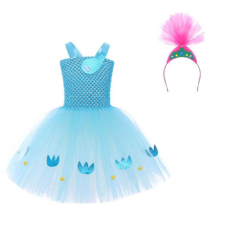 Children's Halloween Costume Anime Magic Hair Elf Dress Poppy Cosplay Cosplay Costume
