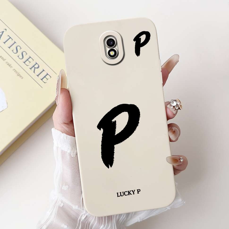 For Samsung Galaxy J3 2017 SM-J330FN Case Cute Lucky Letter A-Z Print Soft Silicone Cover For Samsung J3 J5 J7 2017 Phone Casing