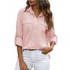 Women's Spring/Summer Women's Button Shirt Loose Shirts Solid Color Casual Blouse