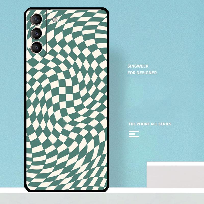 Crazy Checkered Case For Samsung Galaxy S25 Ultra S25 FE S20 S21 S22 S23 Plus S9 S10 S24 Ultra Phone Cover