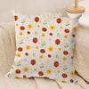 Cute Ladybug Wildflower Pattern Cushion Cover Silky Short Plush Invisible Zipper Dustproof Sofa Pillow Case for Home Decor