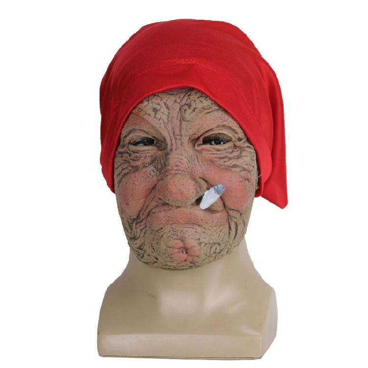 Halloween Old Man Latex Mask Smokingh Grandmothe Home Festival Party