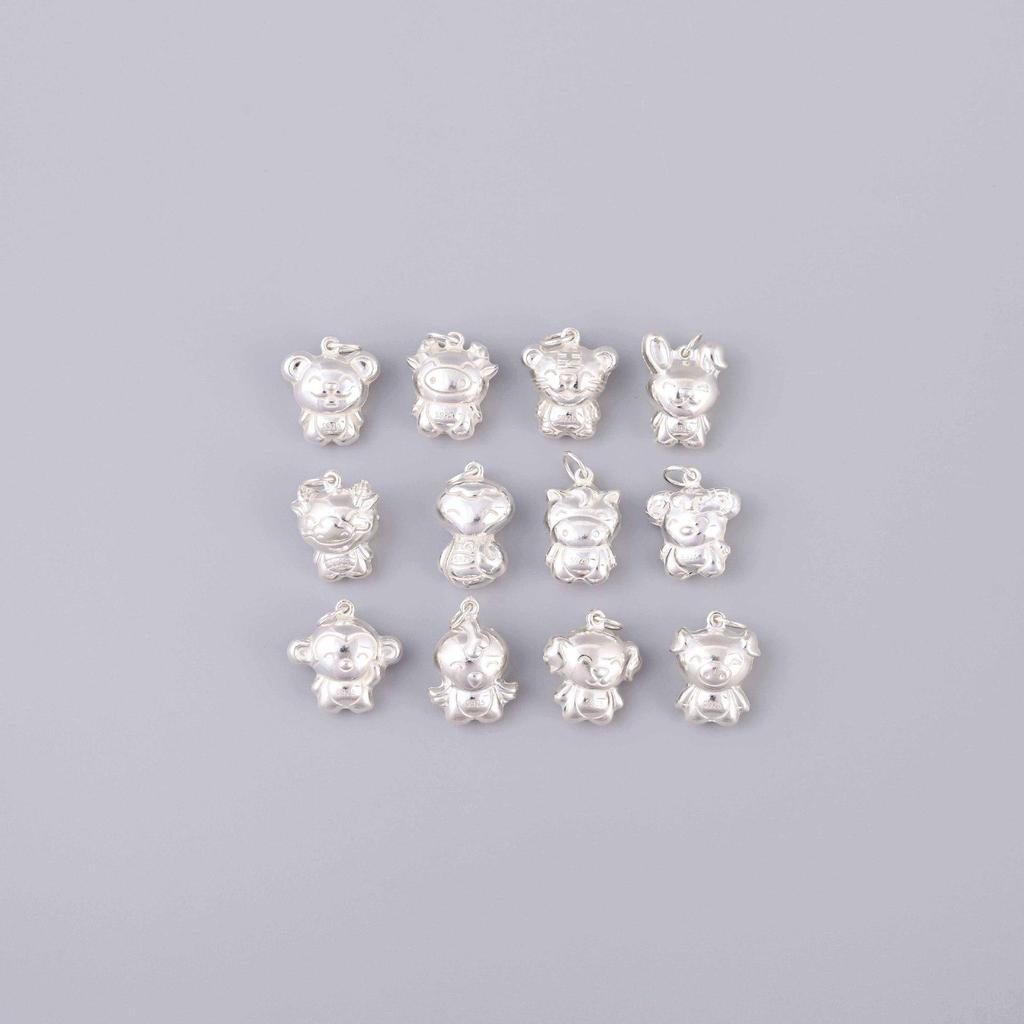 S925 Sterling Silver Zodiac Animal Pendant & DIY Braided Rope Bracelet