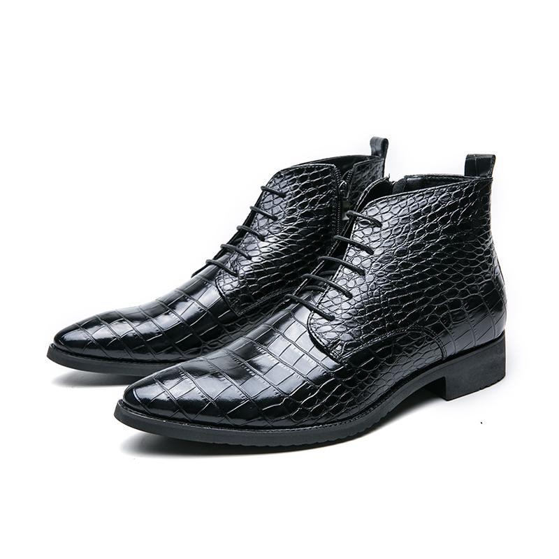 

Trend Leather Chelsea Boots Men Western Cowboy Ankle Bolck Boots For Men High Quality Leather Oxford Motorcycle Boots Men Winter 48