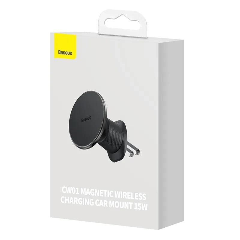 Magnetyczny Uchwyt Samochodowy Z Indukcyjnym Ładowaniem Na Telefon, Baseus  Cw01 Na Telefon (Czarny)