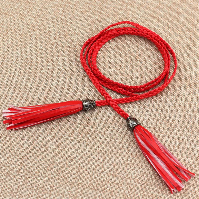 Cintura bohémien da donna intrecciata con nappe, catena per vita decorata con nodo intrecciato, corda per vita da donna alla moda