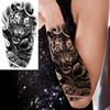 1 Sheet Scary Tiger Flower Temporary Tattoos For Women Men Adults Fake Black Black Animal Tattoo Sticker Covers Up Waterproof