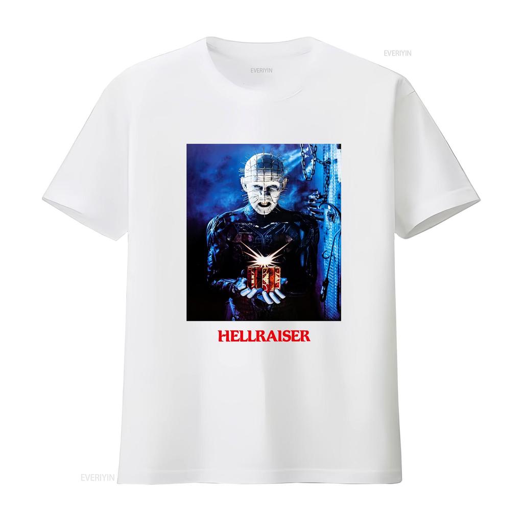 Hellraiser Pinhead T Shirt horror movie vintage Washed homme Stretched streetwear Soft Comfortable Unisex designer clothes