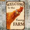 Retro Farm Chicken Metal Sign, Humorous Poultry Wall Art, Pre-Drilled Tin Plaque for Indoor/Outdoor Home Decor