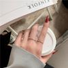 Micro-Inlaid Two-Diamond Pink Shell Gold-Plated Titanium Steel Ring for Women