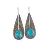 Rare Blue Copper Turquoise Gemstone 925 Sterling Silver Jewelry Earrings 2.00" EE-72-37