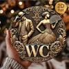 Vintage 2D Metal Wall Art Elegant Pattern Removable Decal for Bar Cafe Living Room