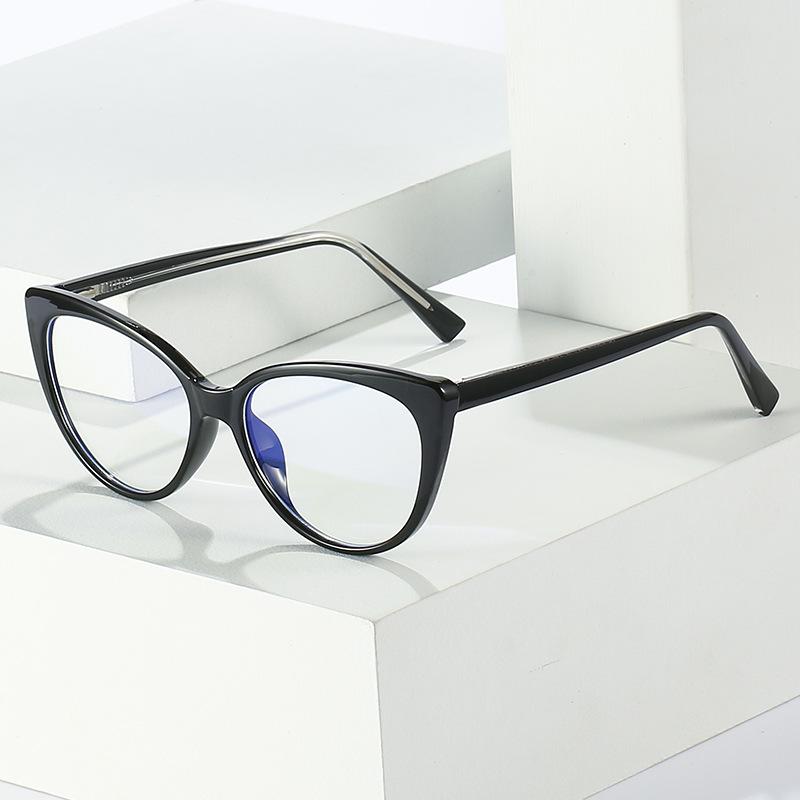Material Insert Retro Personalized Cat Eye Women'S Glasses Frame, Supply Flat Mirror Women