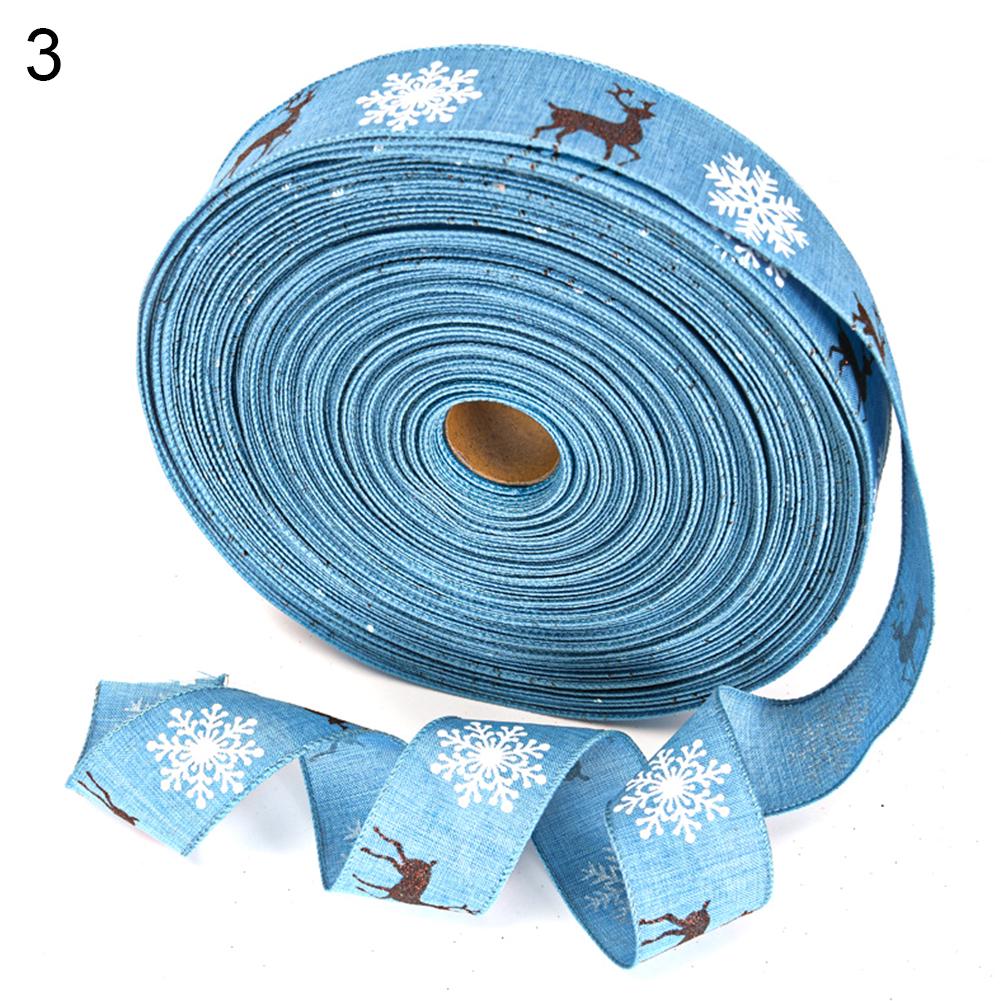 5 Meter 10mm Julgran Snöflinga Mönster Förpackningsband Juldekor