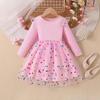 Sweet Girls' Dress Spring/Fall Children's Fashion Long-Sleeve Sequin Mesh Dress