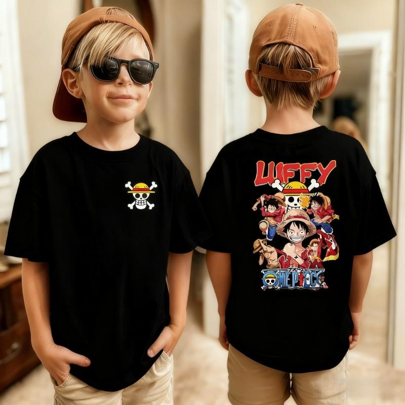 One Piece Japanese Anime Printed Men's T-Shirt Roronoa Zoro Boy Children's Harajuku Short Sleeve Kids Luffy T-shirt Clothing