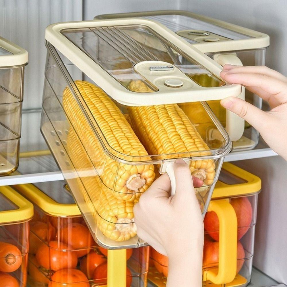 Plastic Refrigerator Storage Box Sealed Fruit Vegetable Crisper  for Home
