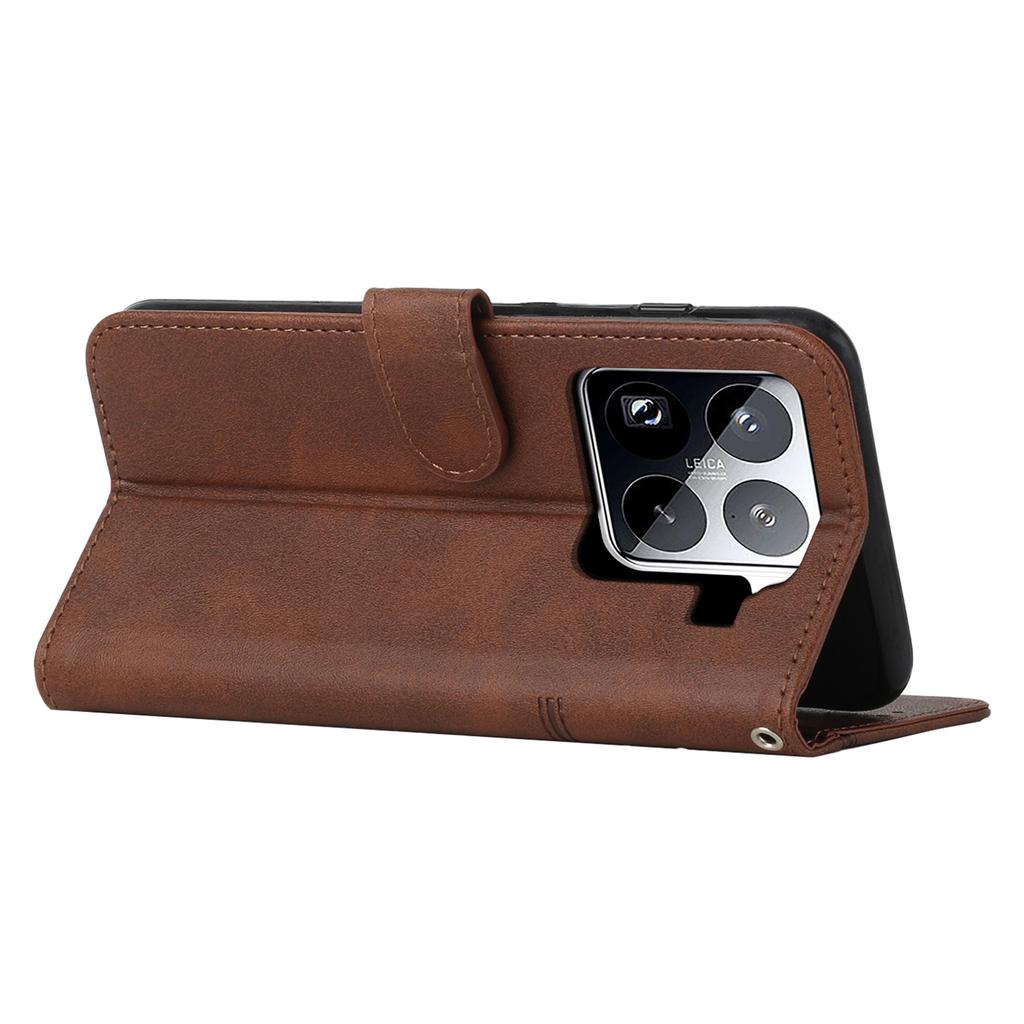 Etui z podstawką typu flip ze skóry ochronnej na telefon Xiaomi 15 Pro