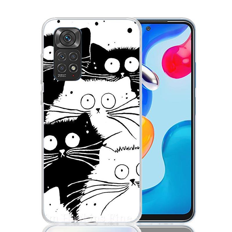 Cat Cute Kitten Cartoon Phone Case For Xiaomi Redmi Note 15 14 13 12S 12 Pro Plus 11S 11E 11 11T 10S 10 Art Soft Pattern Cover R