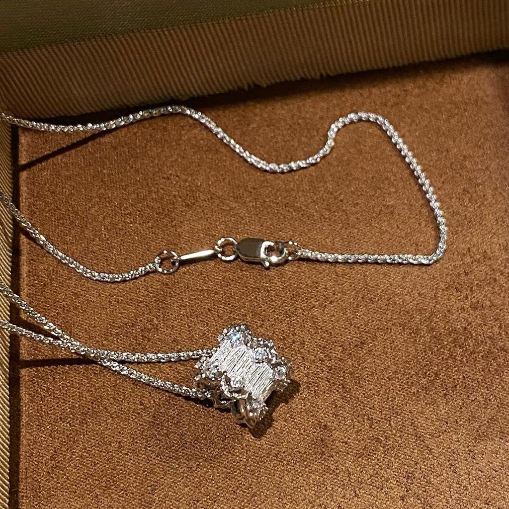 Neuer Vintage 100% Reiner 925 Sterling Silber Anhänger Pavé AAA Zirkonia Mattierte Spitze Halsketten Für Frauen Hochzeits Schmuck
