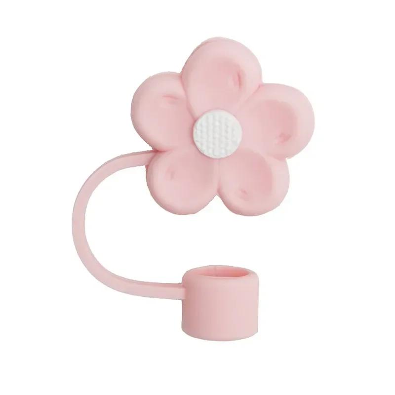 2026 New Flower Silicone Straw Covers for Stanley Cup 40oz 10mm Tumbler Cups Splash Proof Straw Toppers Kawaii
