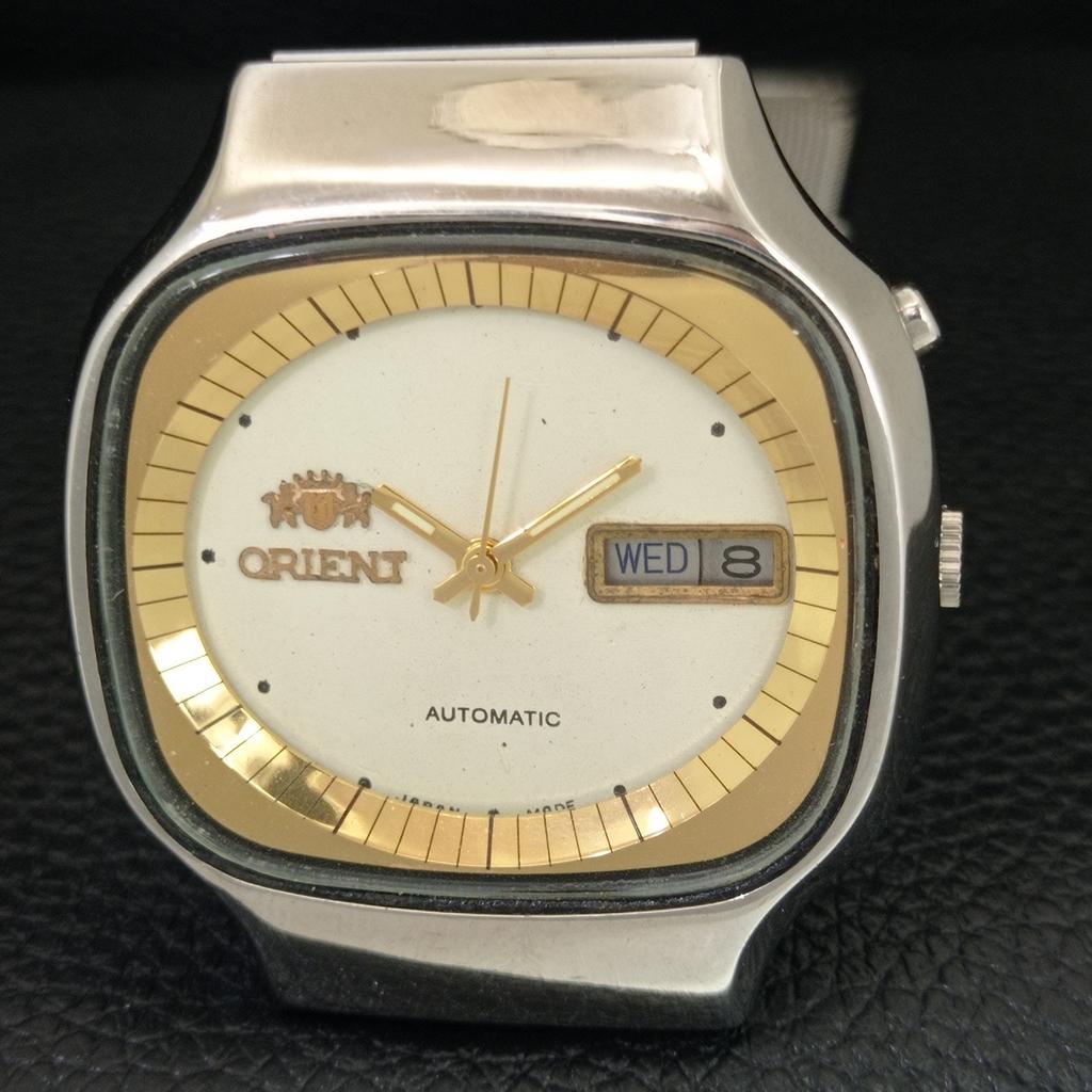 ORIENT AUTOMATIC JAPAN 46941 MENS VINTAGE WHITE COLOR DIAL WATCH a704848-1