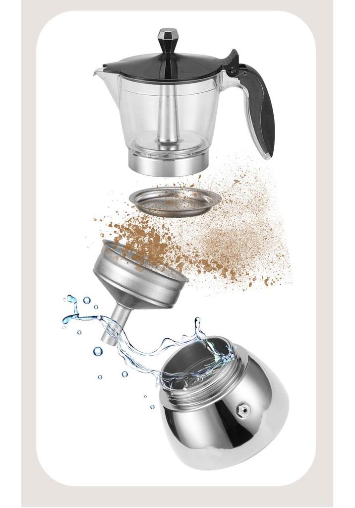 Cross Mocha Pot Espresso Maker: Portable Italian-Style Coffee Utensils Set for Home Use