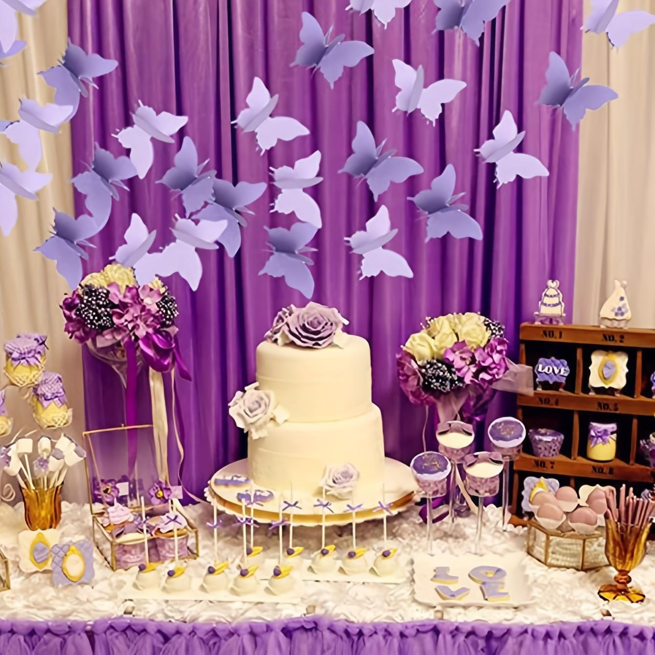 

18pcs 3D Butterfly Banner Decorative Paper Garland for Wedding, Baby Shower, Birthday & Theme Decor Hanging Garland Paper фиолетовый