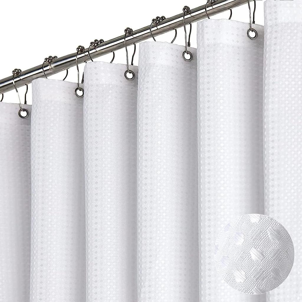 Folding Shower Curtain Waterproof Mildew Resistant Shower Curtain Bathroom Shower Curtain Telescopic Drying Hanging Rod