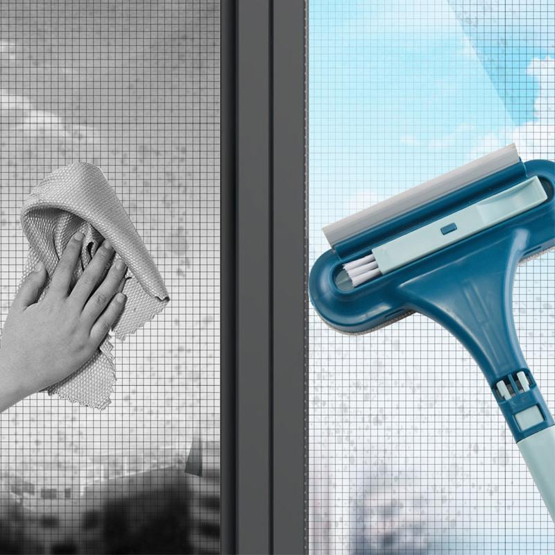 Double Sided Window Screen Wiper and Scrapper Multifunctional Window Squeegee Household Cleaning