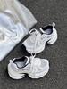 Thick-soled Paris Daddy Shoes Women's 2025 Summer New Leather Mesh Small Man Height Increase Breathable Mesh Casual Sports Shoes