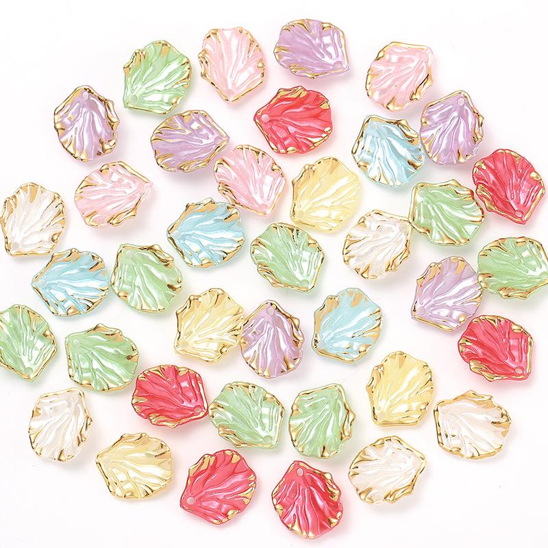 

50pcs 15x17mm Multicolor Flower Petals Acrylic Beads Loose Spacer Bead for Jewelry Making DIY Necklace Bracelet Accessories 15x17mm(50pcs)