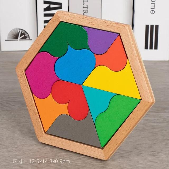 Šestihranné mimozemské šachy Tangram Puzzle Brainstorming 11dílné blokové puzzle Puzzle Klasické puzzle dětské hračky
