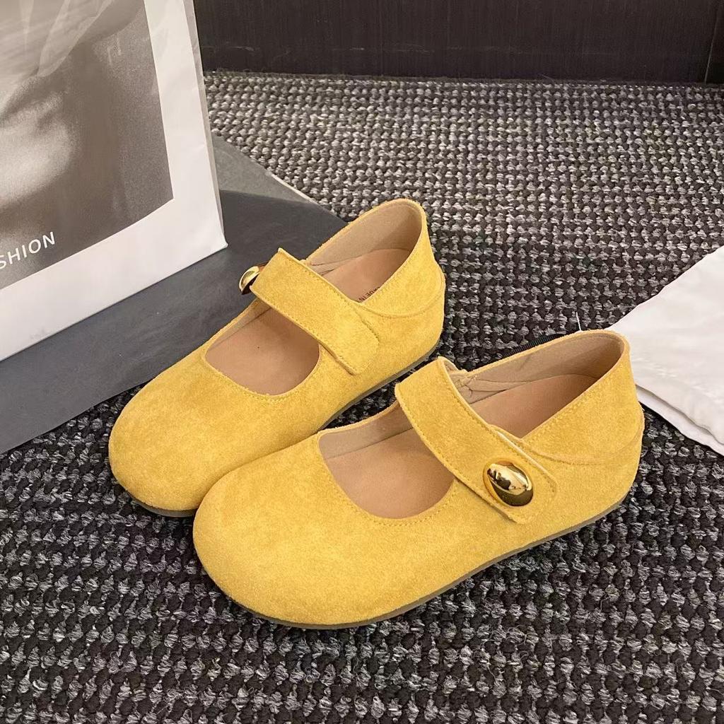 Thick-soled heightening Birkenstocks New Year's autumn with skirts Mary Jane single shoes Doudou shoes