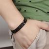 Stainless Steel Bible Scripture Cross Bangles Men Black Bracelets Fashion Jewelry Gift Accessories
