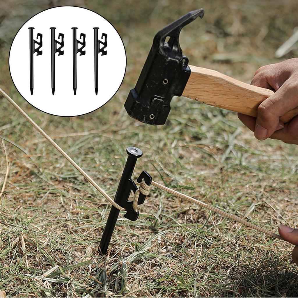 4 Pieces Tent Pegs Durable Canvas Non- Camping Outdoor for Se Accessories