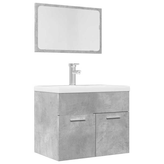 VidaXL Ensemble de meubles de salle de bain 2 pcs gris béton, armoire de salle de bain, armoire de bain, meuble-lavabo de 856373