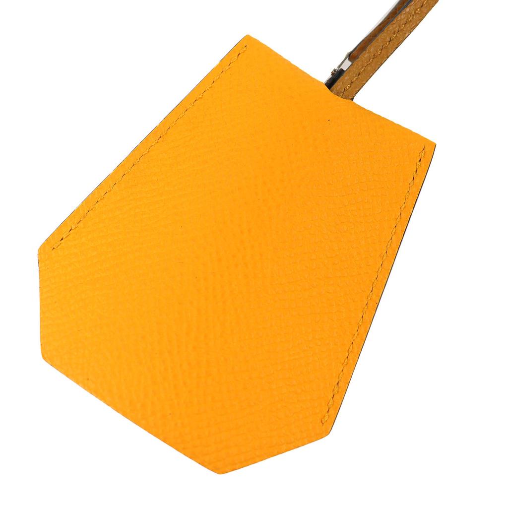Excelente Colar HERMES Petite H Eveton Clochette Couro Epsom Feminino Usado