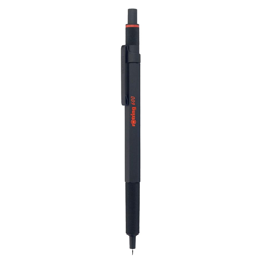 Rotring 600 Ballpoint Pen Black M Medium Point Oil-Based with Gift Box, Knock Type, Drafting Compatible, Authentic Import 2032577