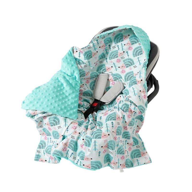 Multifunctional Hooded Infant Dot Swaddles Blanket Lightweight Cotton For Car Seat Strollers Tummy Time Play Mat
