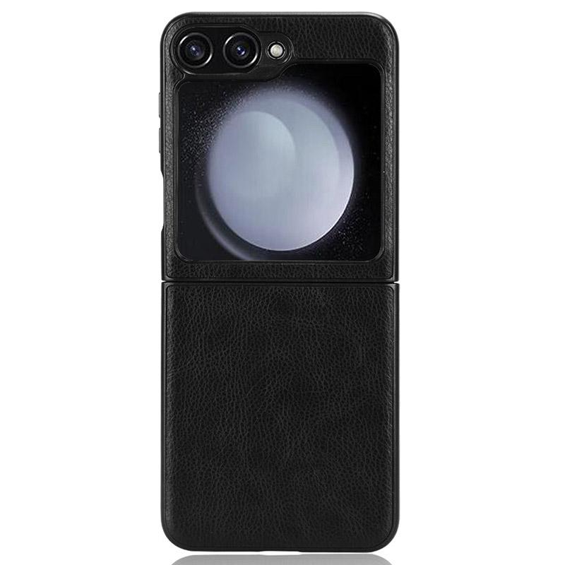 For Samsung Galaxy Z Flip6 5G Case Litchi Texture Leather Hard PC Phone Cover
