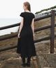 DEHEVE V-Neck Flare Dress [Black]